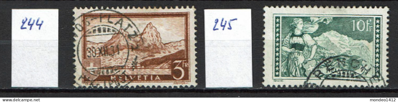 Suisse 1930 - YT 244 / 245 - Oblit. Used - Oblitérés