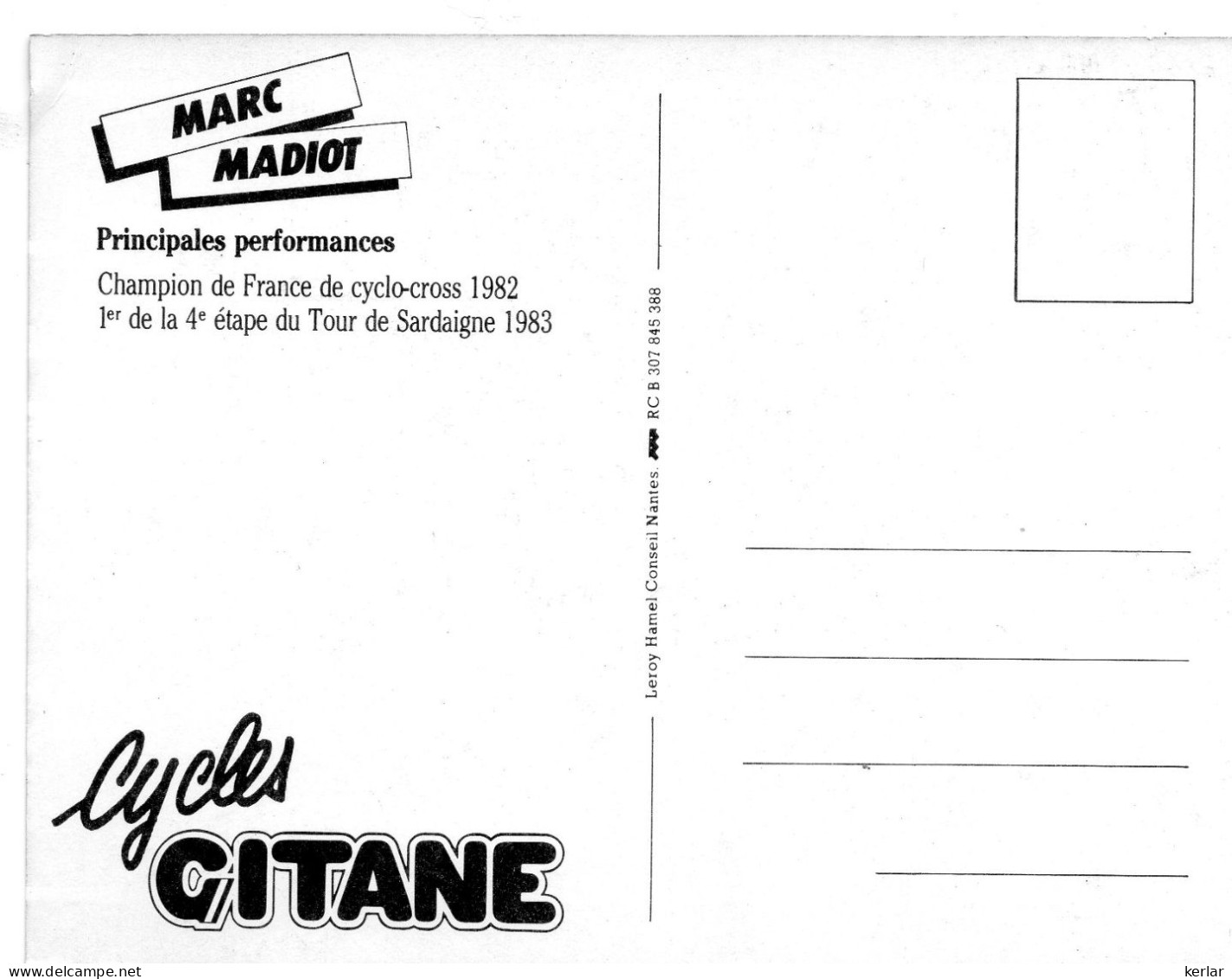 MARC MADIOT RENAULT GITANE 1983 - Cyclisme