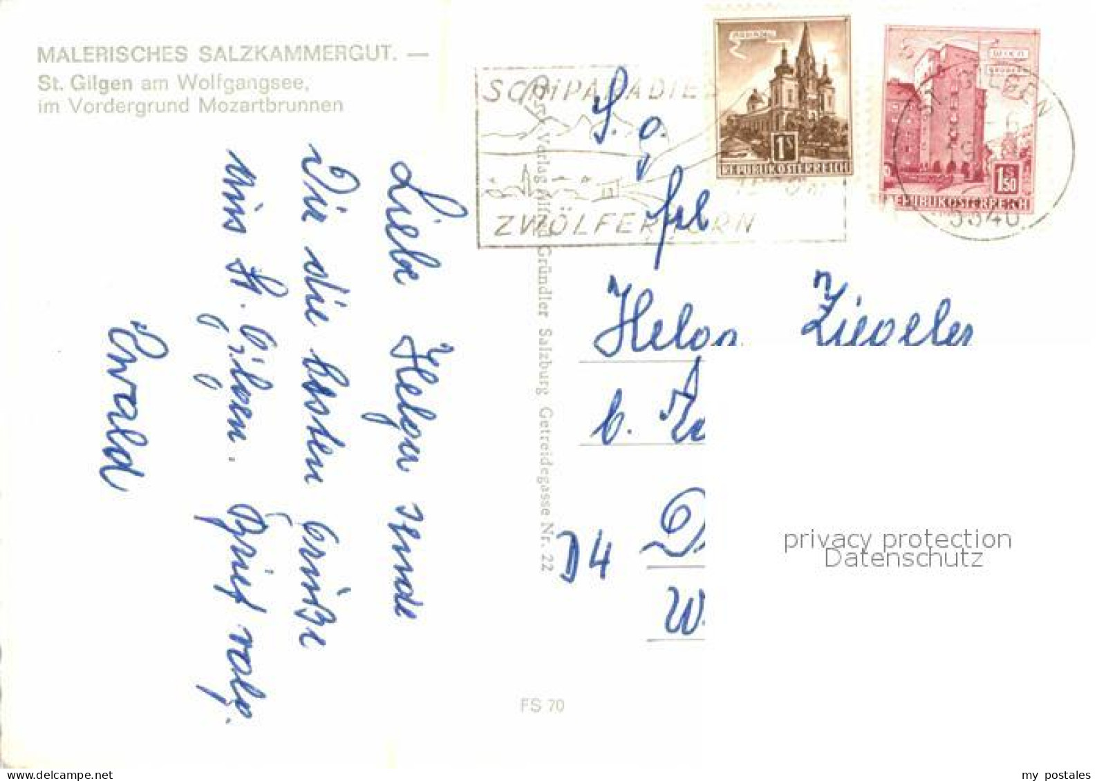 72665103 St Gilgen Salzkammergut Mit Mozartbrunnen St Gilgen Wolfgangsee - Autres & Non Classés