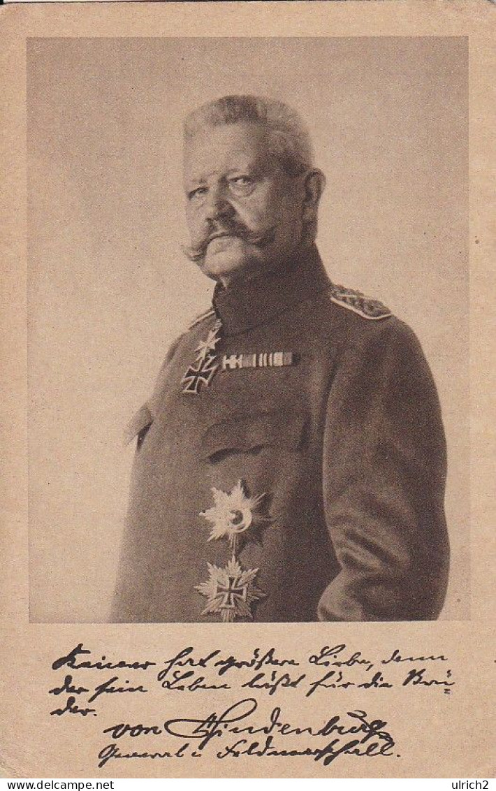 AK Feldmarschall Hindenburg - Feldpost 21. Landwehr-Division - 1918 (69423) - Hommes Politiques & Militaires