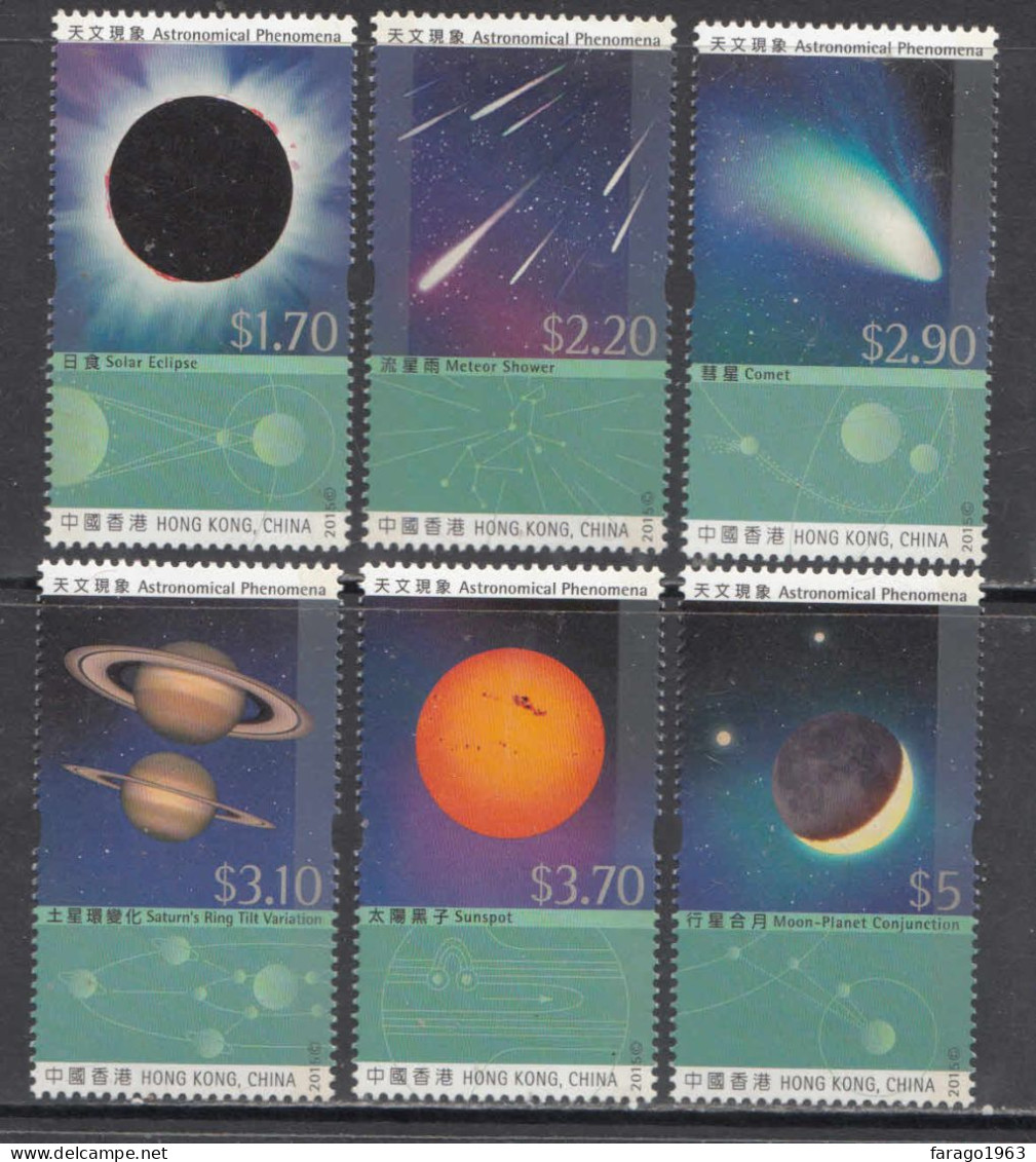 2015 Hong Kong Astronomy Eclipse  Complete Set Of 6 MNH - Neufs