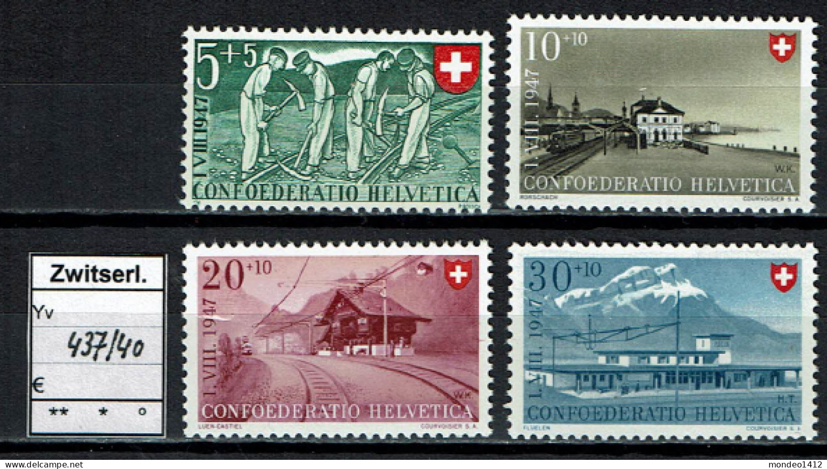 Suisse 1947 - YT 437/440 ** MNH - Ongebruikt