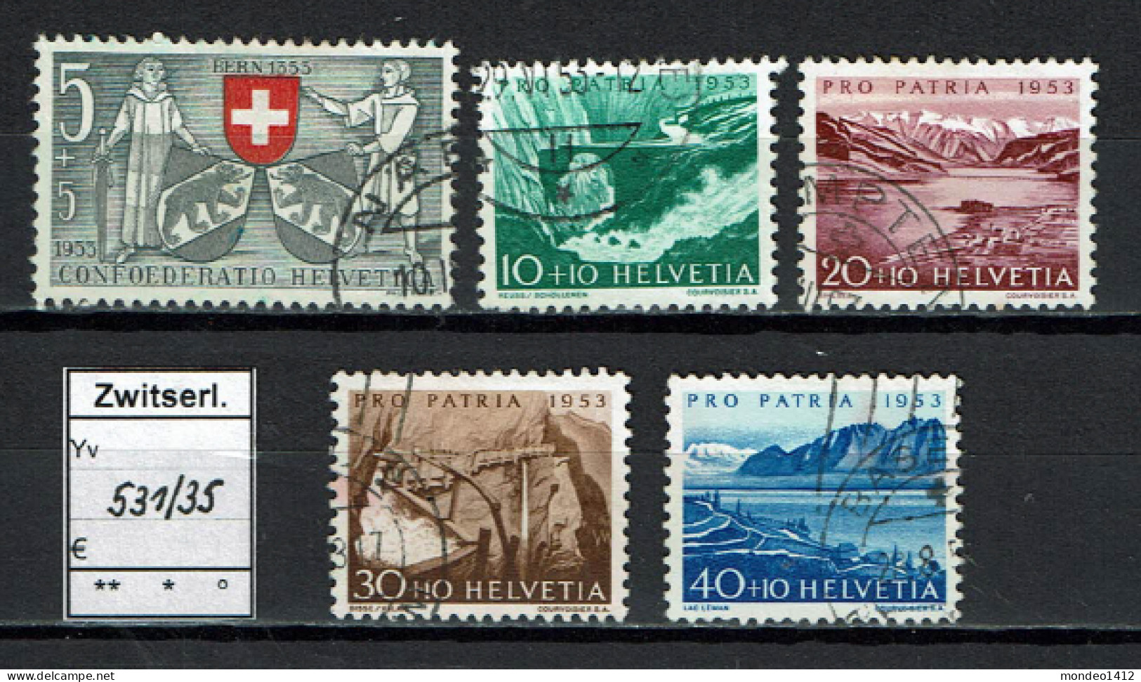 Suisse 1953 - YT 531/535 - Oblit. Used - Gebraucht