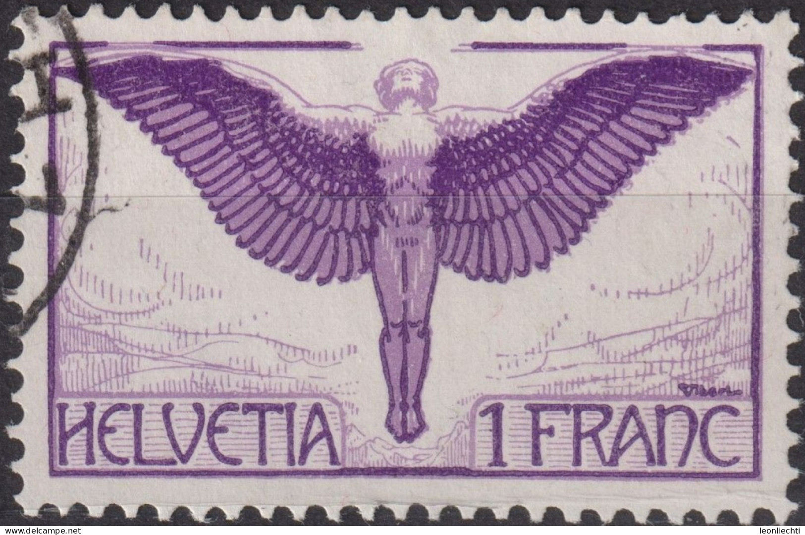1933 Flugpost ⵙ Zum:CH F12z, Mi:CH 191z, Yt:CH PA12, Icarus - Oblitérés