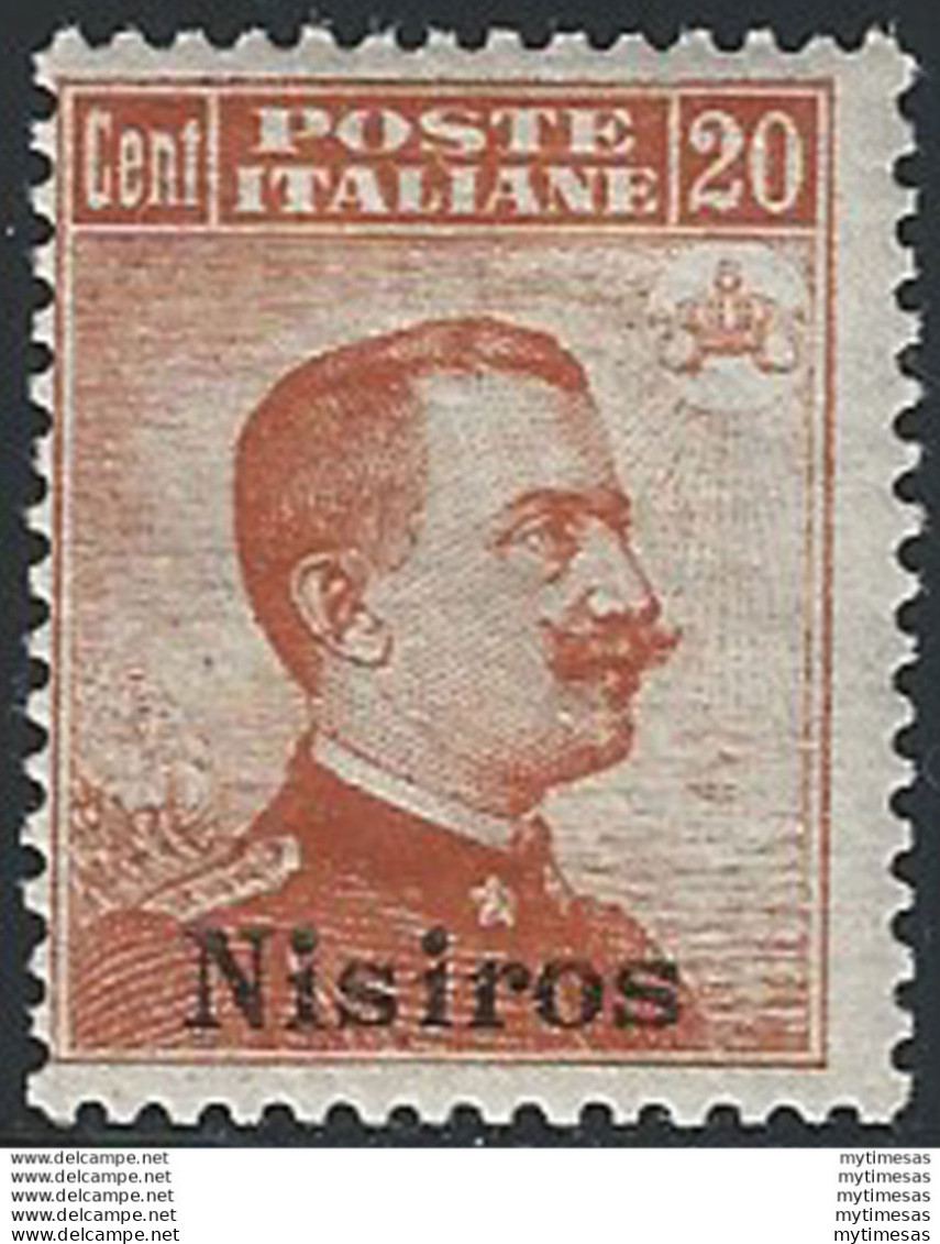 1917 Egeo Nisiro 20c. Arancio MNH Sassone N. 9 - Autres & Non Classés
