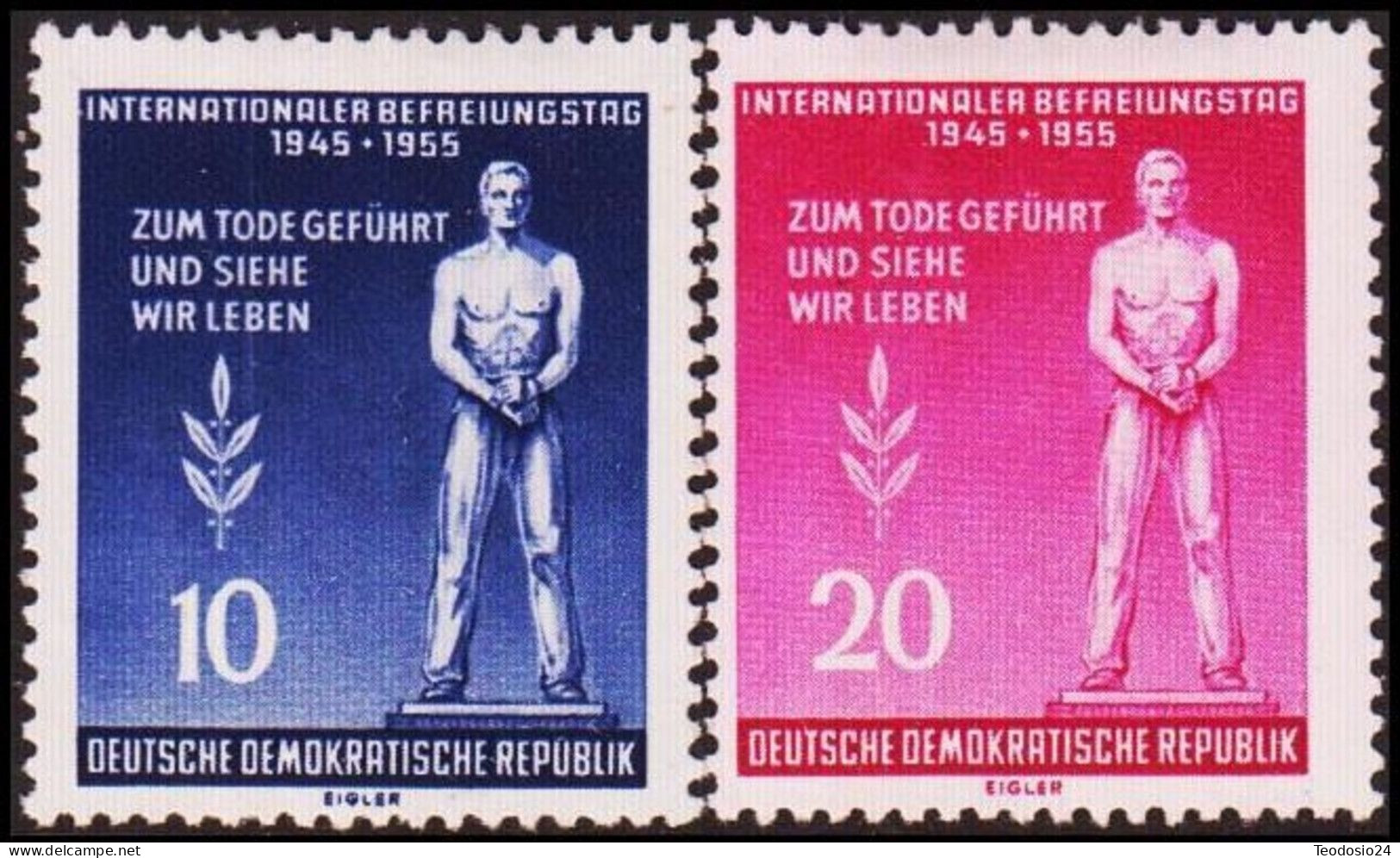 GERMANY DDR 1956  Michel 459-460 ** - Unused Stamps