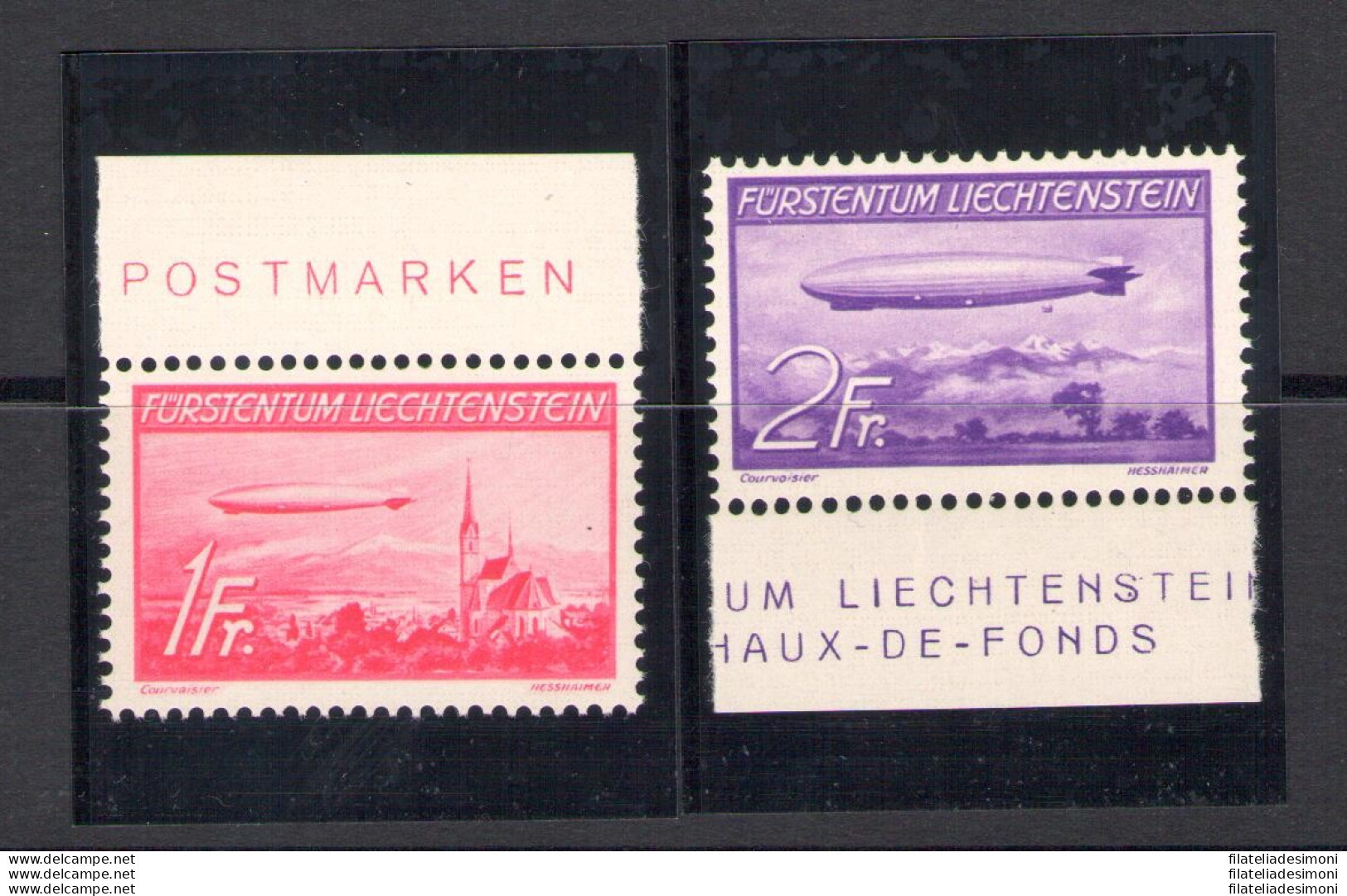 1936 LIECHTENSTEIN, Posta Aerea N. 15-16 - Primo Volo In America Del Dirigibile Hindenburg - MNH** - Autres & Non Classés
