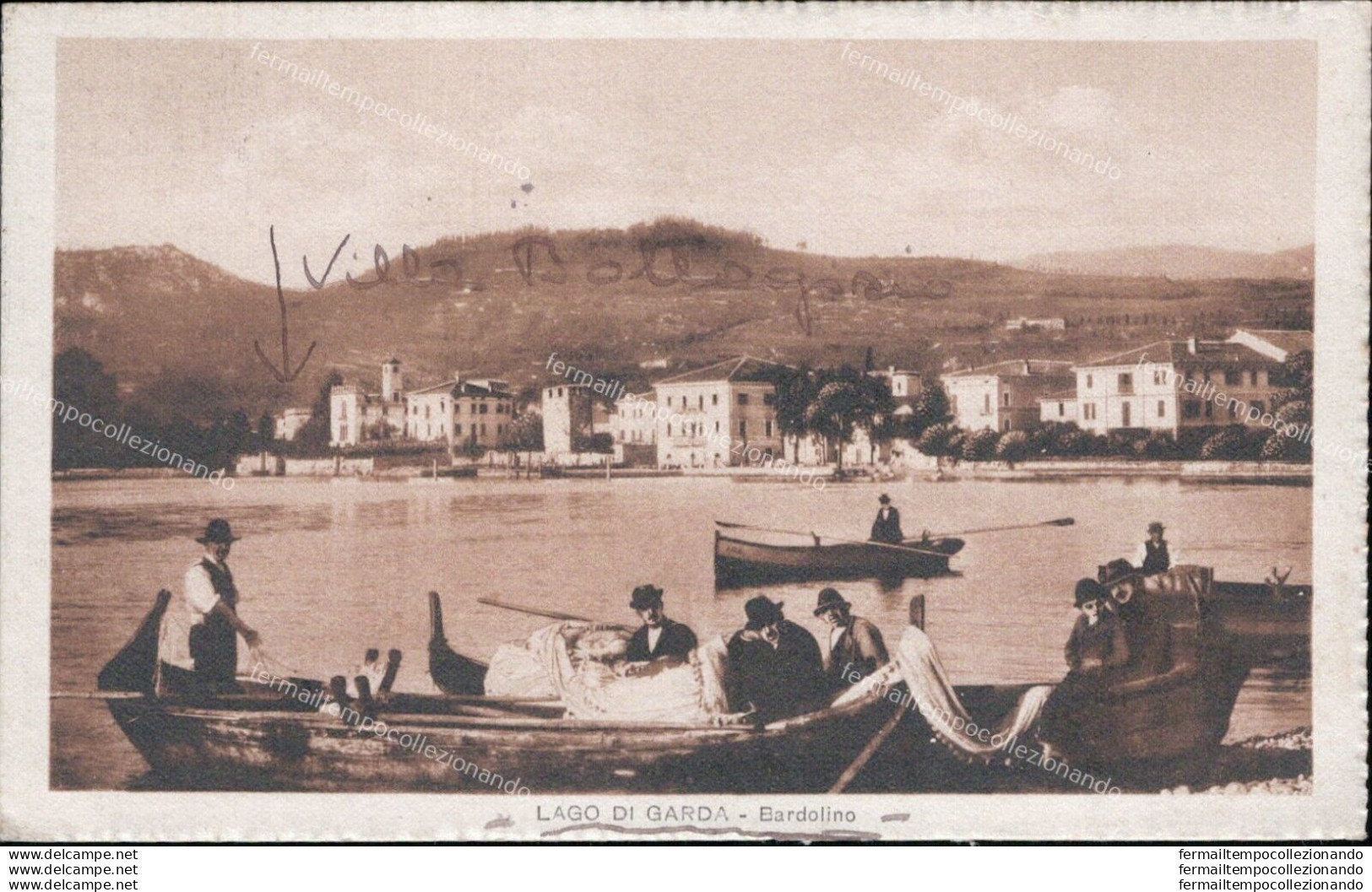 Ar215 Cartolina Lago Di Garda Bardolino 1922 Provincia Di Verona - Verona