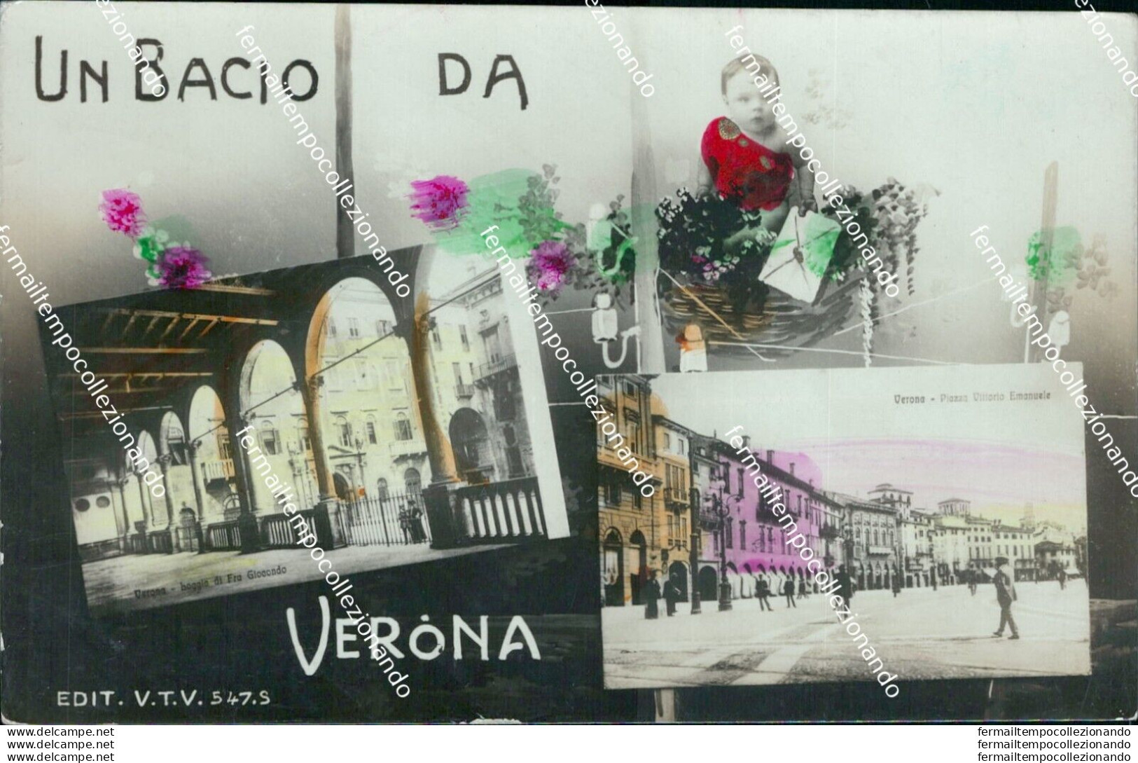 Ab769 Cartolina Un Bacio Da Verona - Verona