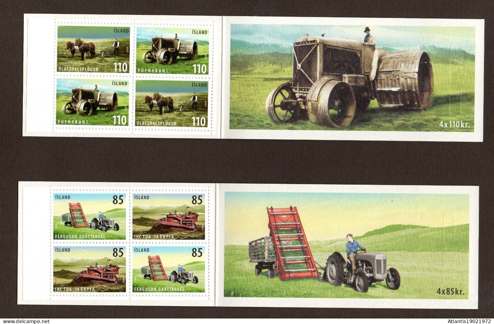 2 MARKENHEFTCHEN ISLAND HISTORISCHE LANDWIRTSCHAFT FAHRZEUGE 2006  POSTFRISCH - Postzegelboekjes