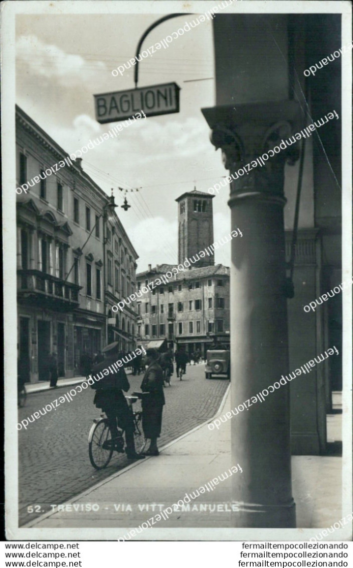 Bc284 Cartolina Treviso Citta' Via Vittorio Emanuele - Treviso