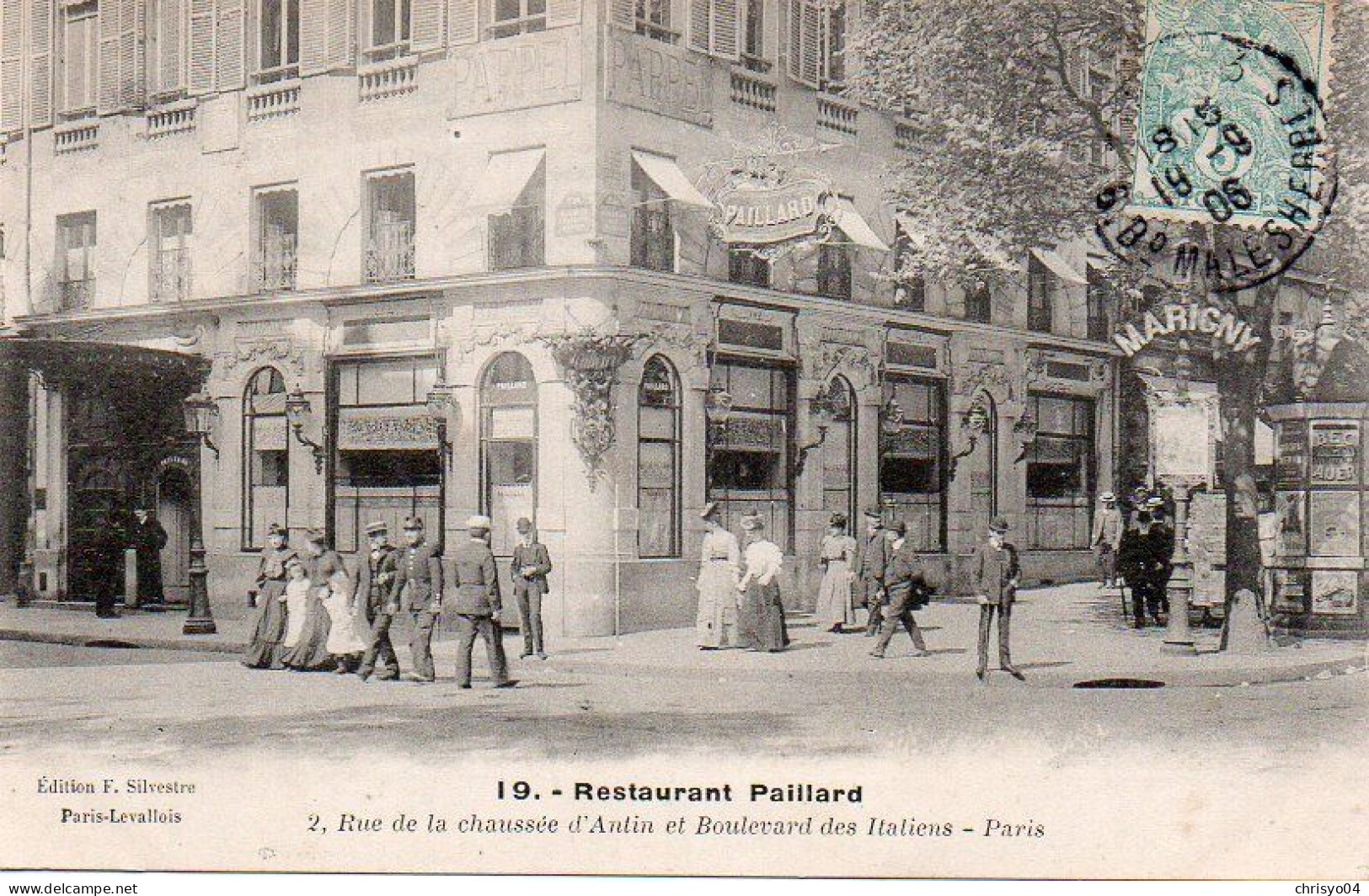4V4Sb   Paris Restaurant Paillard 2 Rue De La Chaussée D'Antin Et Boulevard Des Italiens - Cafés, Hôtels, Restaurants