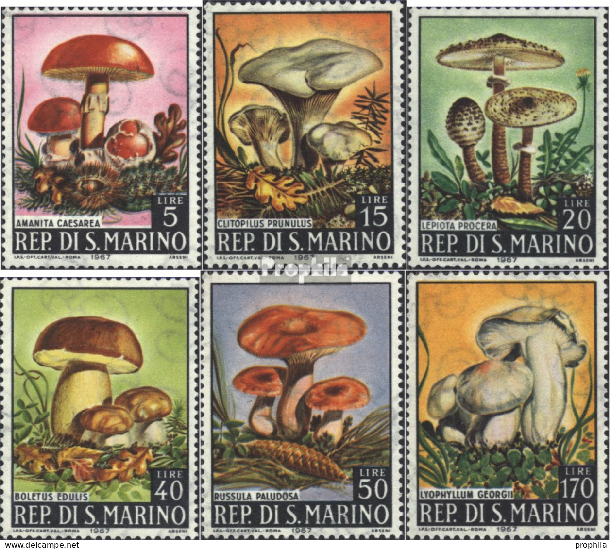 San Marino 891-896 (kompl.Ausg.) Postfrisch 1967 Pilze - Unused Stamps