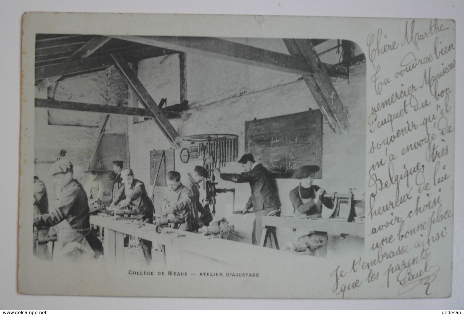 Cpa Sépia 1903 Collège De MEAUX Atelier D'ajustage - BL61 - La Roche Sur Yon