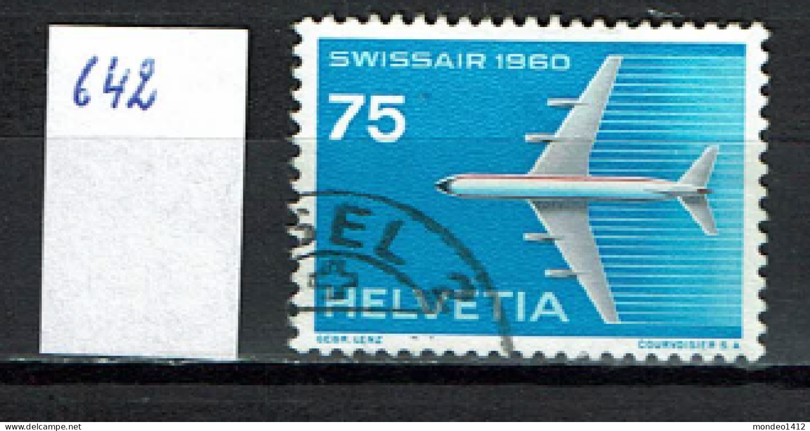 Suisse 1960 - YT 642 - Oblit. Used - Avion, Swissair Jet - Used Stamps