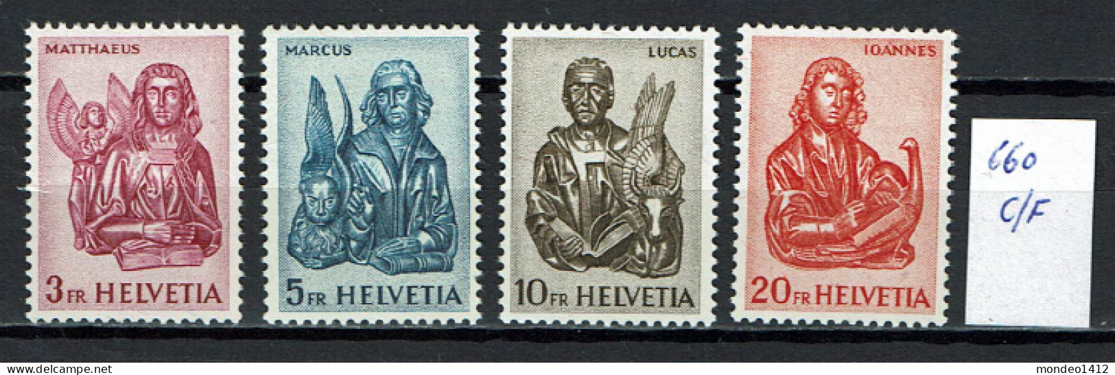 Suisse 1960 - YT 660 C/D/E/F ** MNH - Les Quatre Évangélistes, Die Vier Evangelisten - Ongebruikt