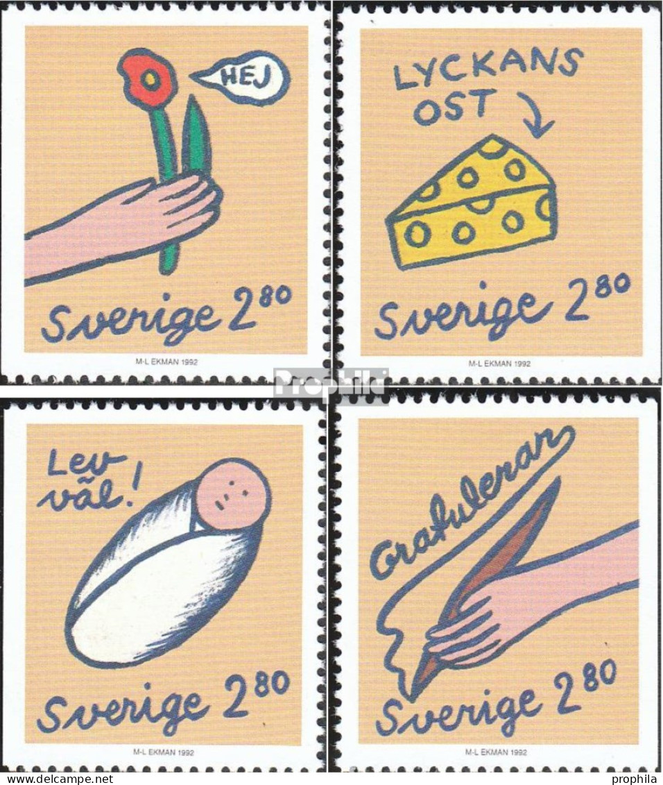 Schweden 1726-1729 (kompl.Ausg.) Postfrisch 1992 Grußmarken - Unused Stamps