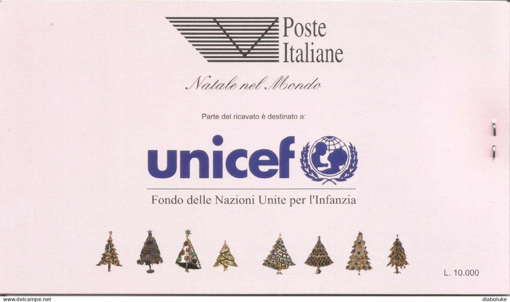 (REPUBBLICA ITALIANA) 1995, NATALE NEL MONDO - Libretto Nuovo, Copertina Rosa - Carnets