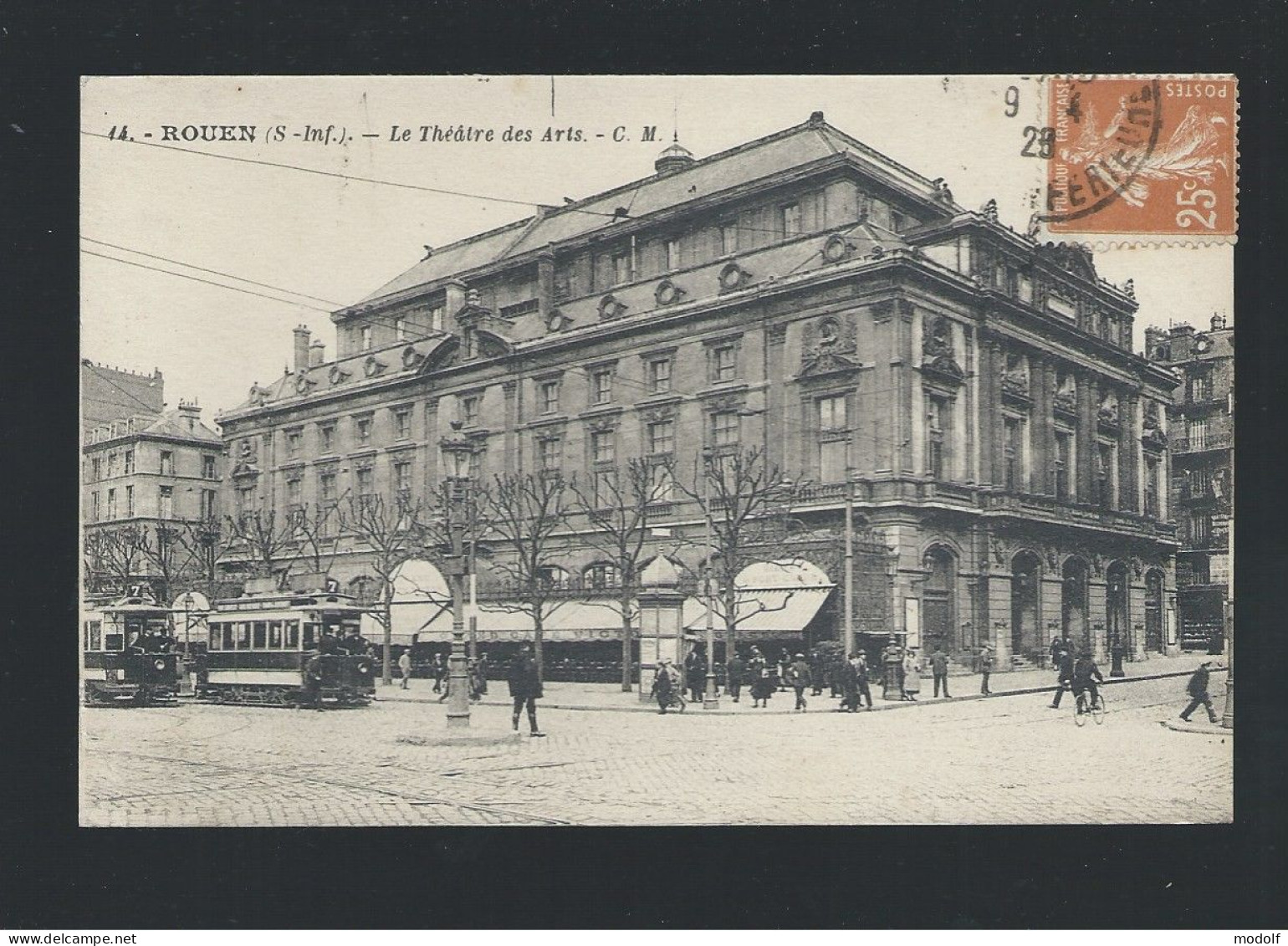 CPA - 76 - Rouen - Le Théâtre Des Arts - Animée - Circulée En 1928 - Rouen