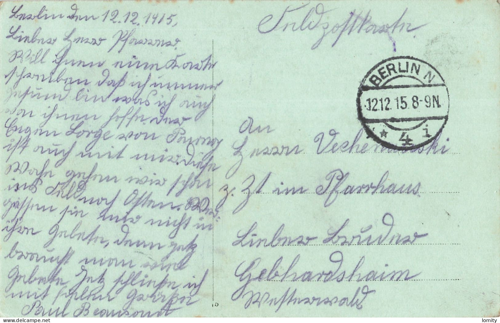 Allemagne Berlin Augustenburger Platz Cachet 1915 CPA - Sonstige & Ohne Zuordnung