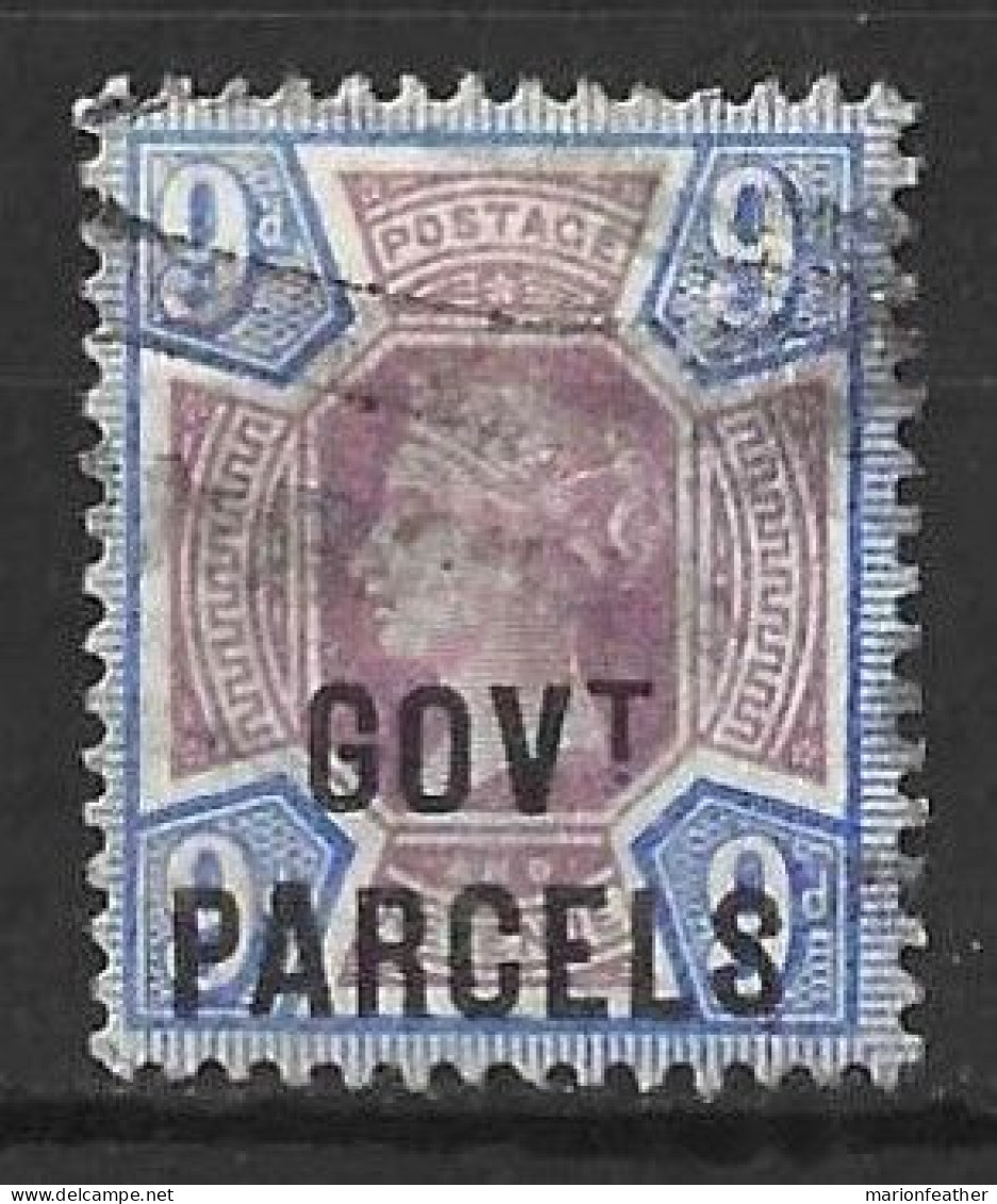 GB..QUEEN VICTORIA..(1837-01.)....GOVT. PARCEL....9d........SG067.....(CAT.VAL.£125...)........USED. - Gebraucht