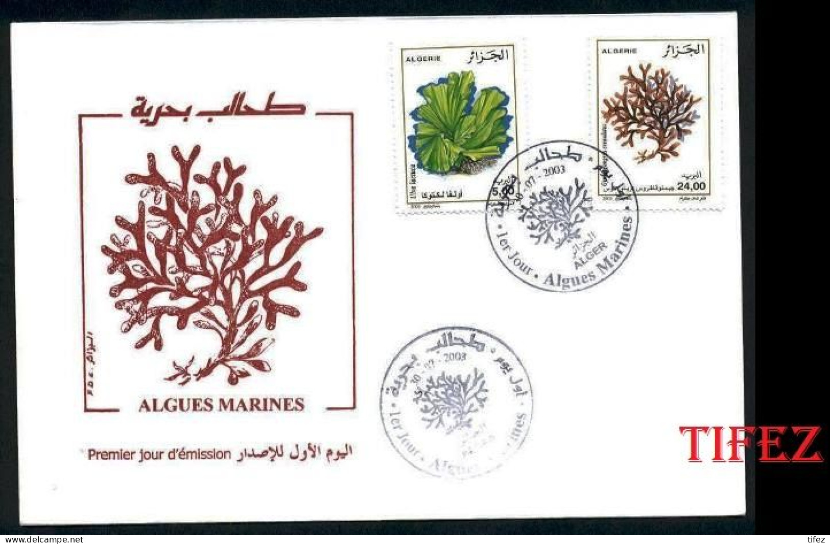 FDC/Année 2003-N°1347/1348 : Algues Marines - Algérie (1962-...)