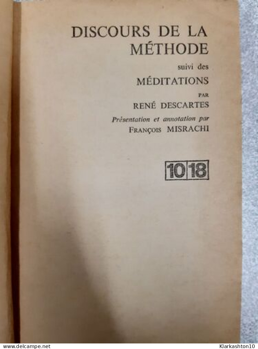 Discours De La Méthode - Other & Unclassified