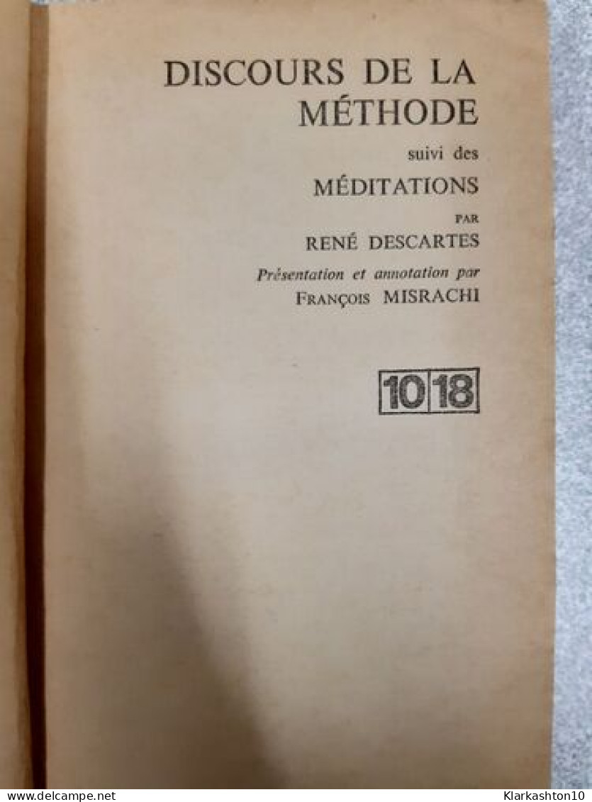 Discours De La Méthode - Autres & Non Classés