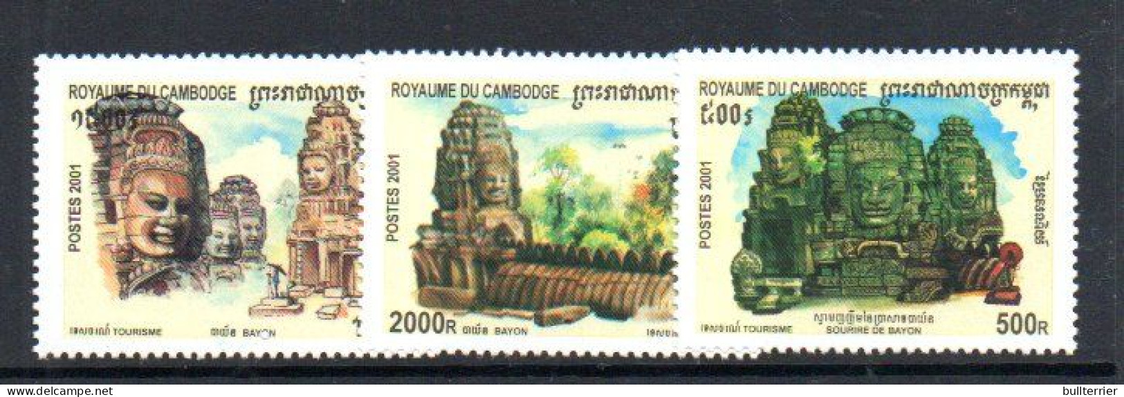 CAMBODIA - 2001 - TOURISM SET OF 3  MINT NEVER HINGED - Cambodia