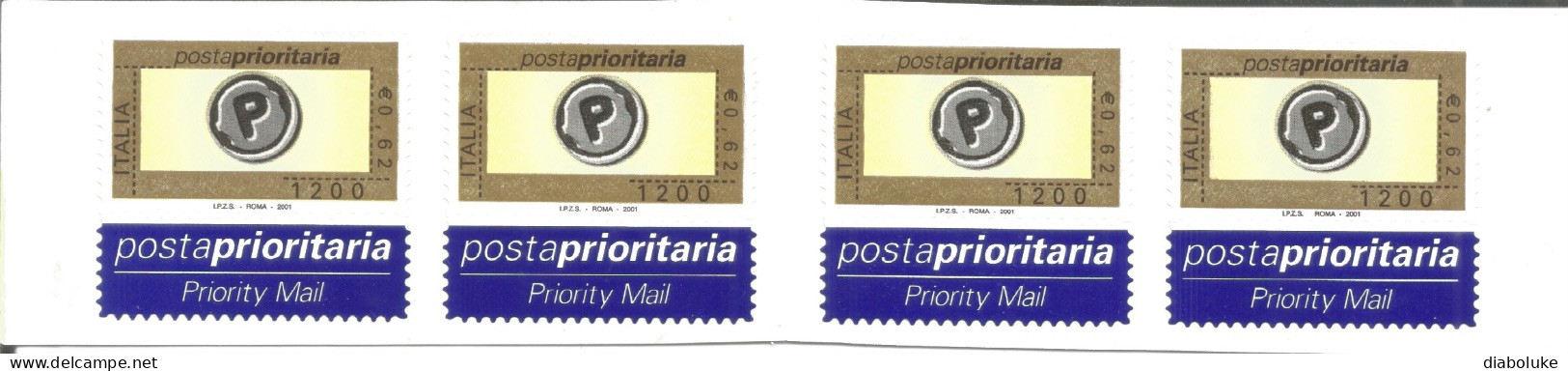 (REPUBBLICA ITALIANA) 2001, POSTA PRIORITARIA - Libretto Nuovo - Carnets