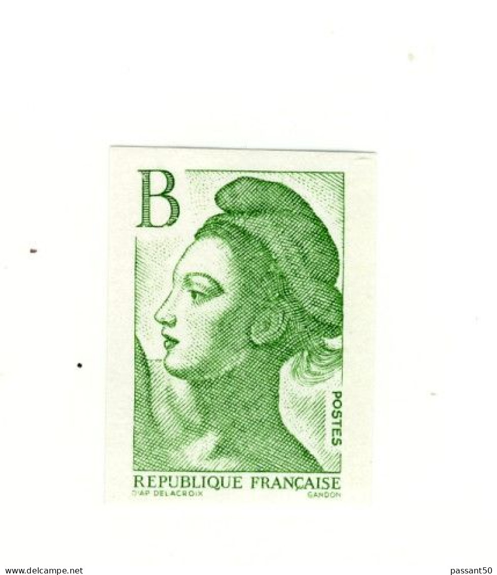 Liberté B Vert YT 2483a En Non Dentelé. Rare, Voir Le Scan. Cote YT : 15 €. - 1981-1990