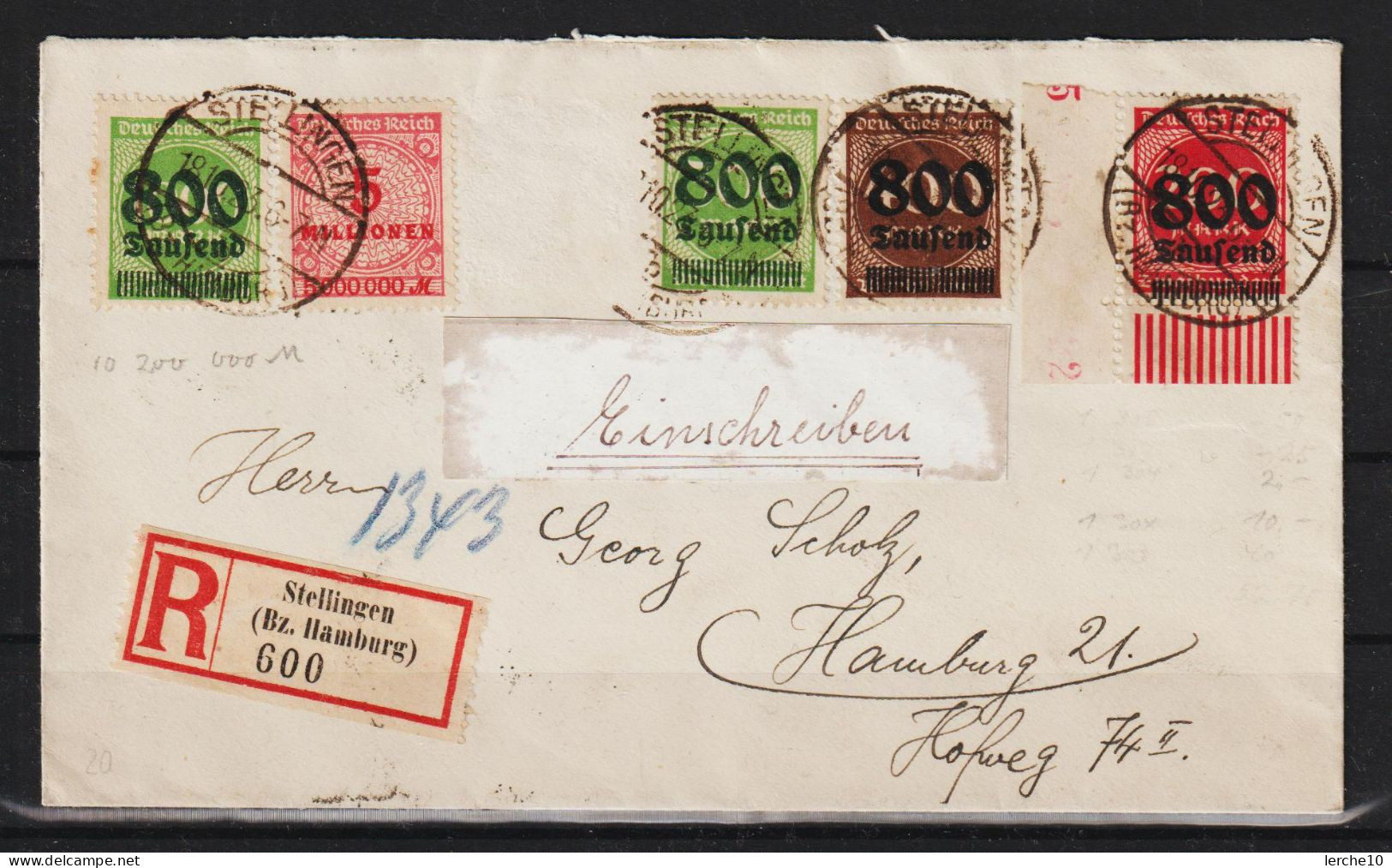 MiNr. 303 (Bogenecke), 305 Und Weitere Auf R-Brief - Used Stamps