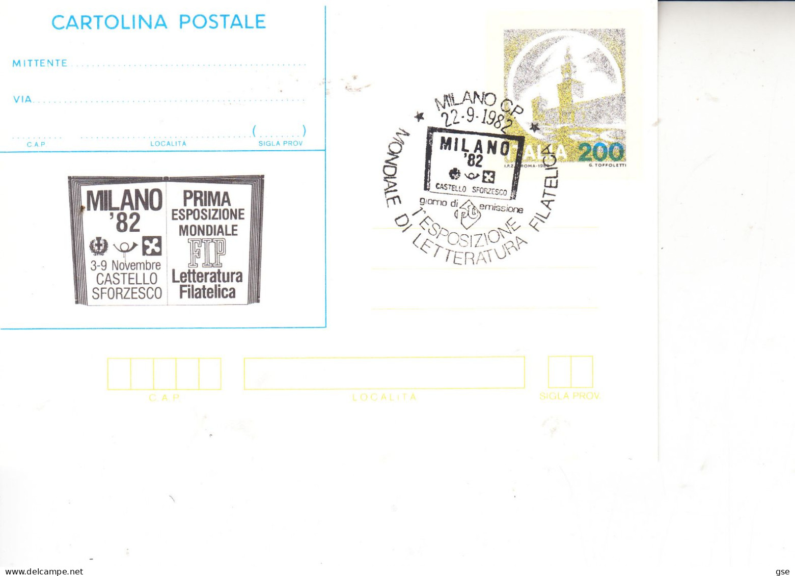 ITALIA 1982-  Annullo Speciale  "Esposizione Mondiale Di Letteratura - Milano - Sonstige & Ohne Zuordnung