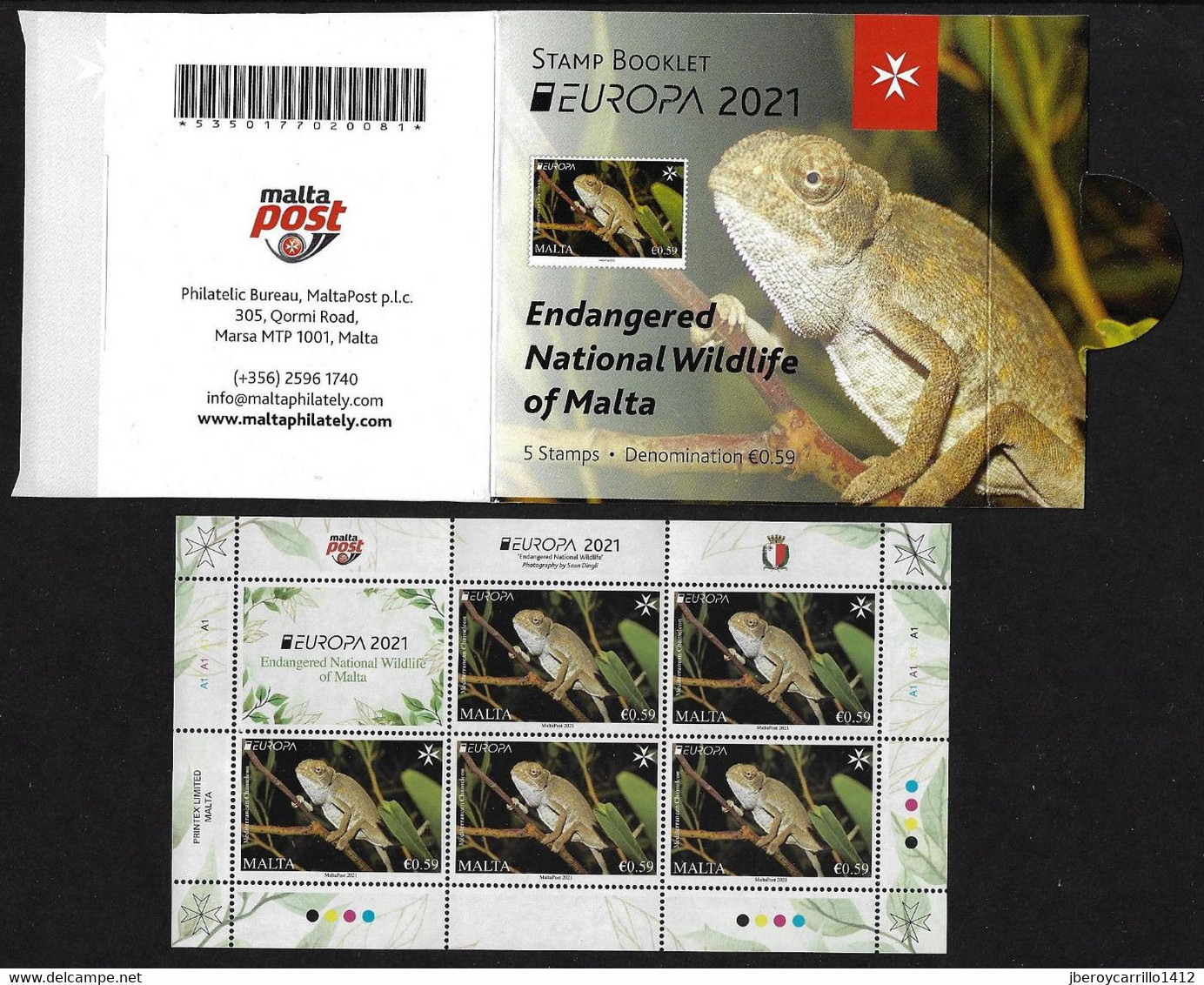 MALTA  -EUROPA 2021 -ENDANGERED NATIONAL WILDLIFE"-  CARNET / BOOKLET - 2021