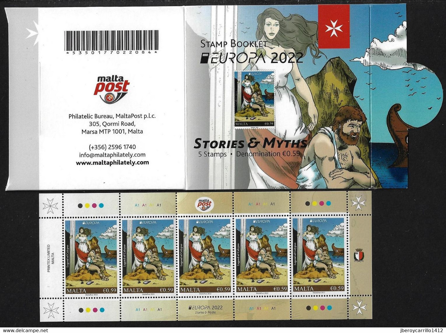 MALTA  -EUROPA 2022 -"STORIES And MYTHS".-  CARNET / BOOKLET - 2022