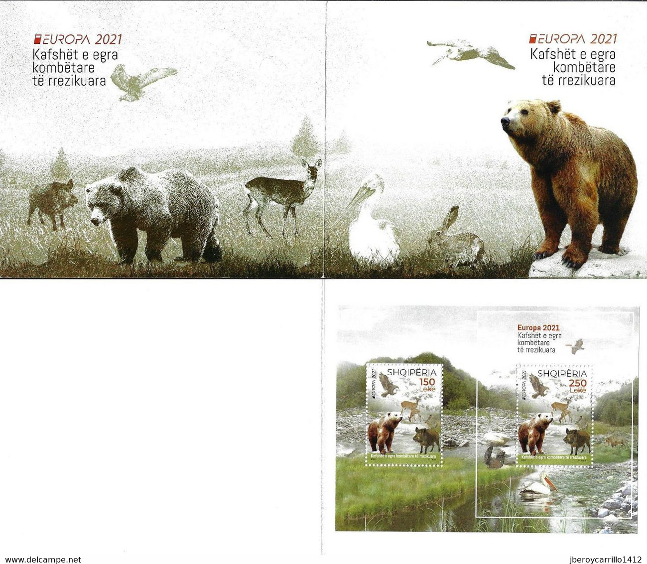 ALBANIA /ALBANIEN /ALBANIE  (2022) -EUROPA 2021 -"ENDANGERED NATIONAL WILDLIFE"- BOOKLET - 2021