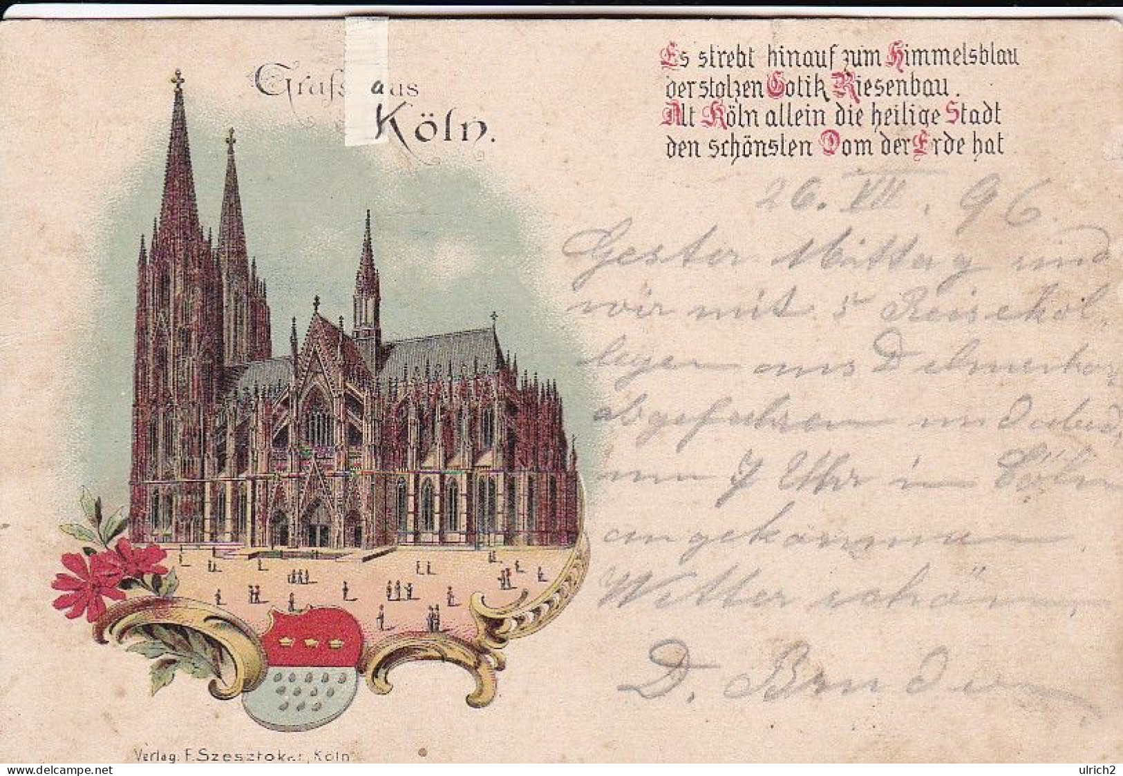 AK Gruss Aus Köln - Dom - LItho - 1896  (69428) - Koeln