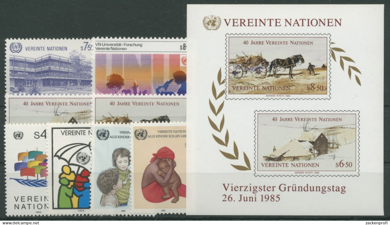 UNO Wien Jahrgang 1985 Komplett Postfrisch (G14437) - Ongebruikt