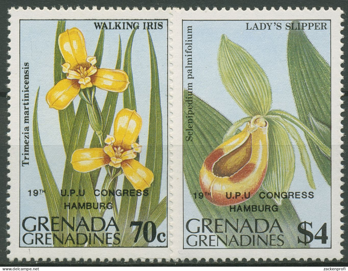 Grenada-Grenadinen 1984 UPU Weltpostkongress Hamburg: Blumen 608/09 Postfrisch - Grenade (1974-...)