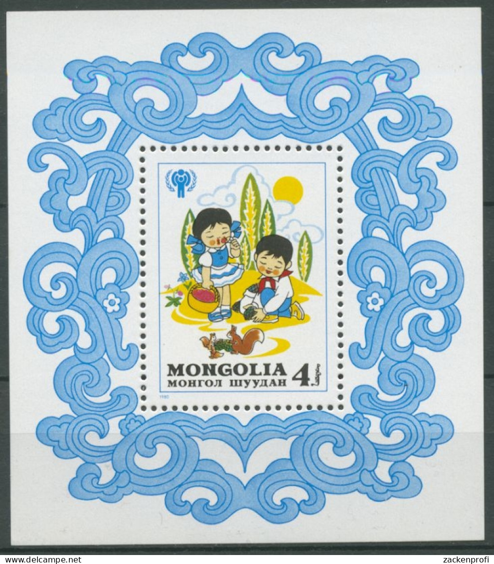 Mongolei 1980 Jahr Des Kindes Märchen Eichhörnchen Block 70 Postfrisch (C8732) - Mongolia