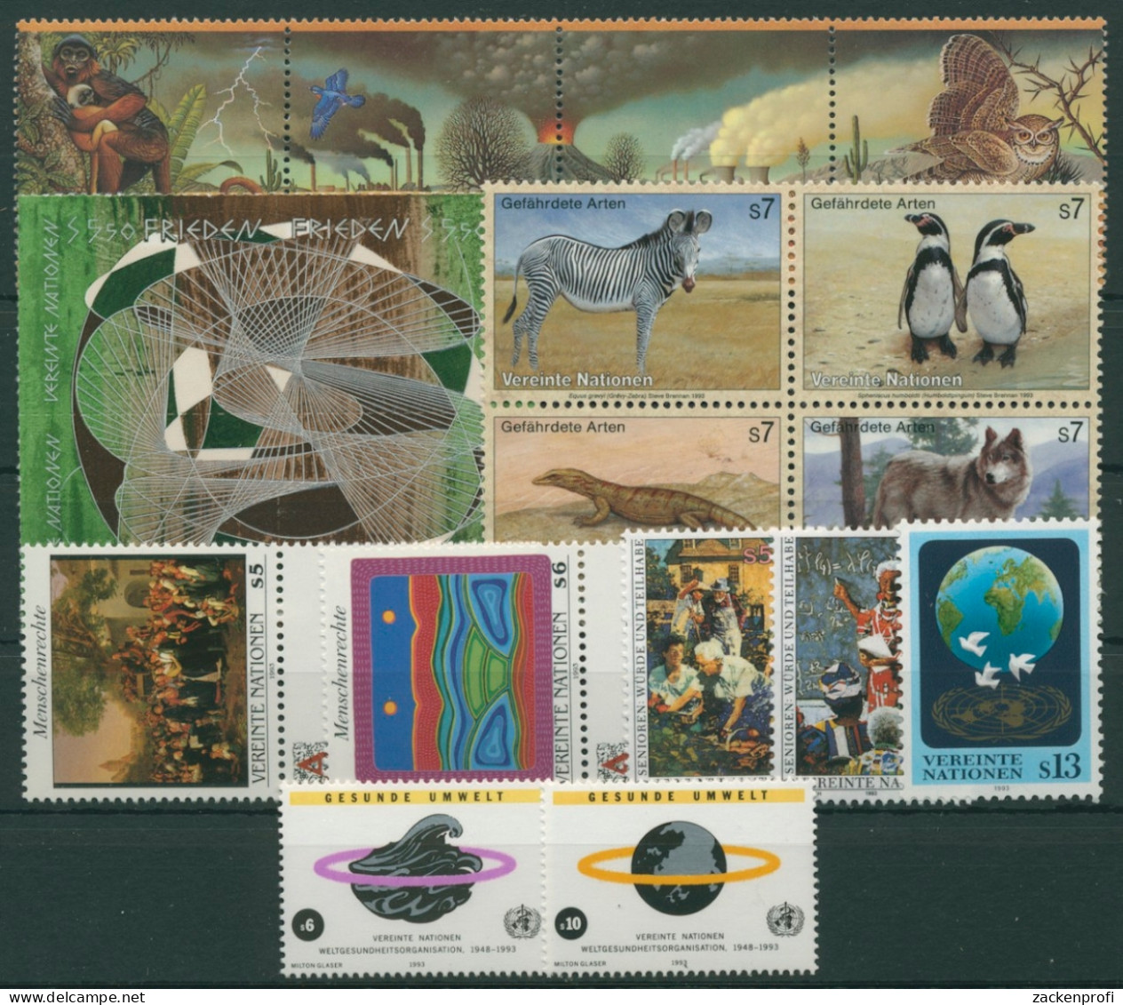 UNO Wien Jahrgang 1993 Komplett Postfrisch (G14445) - Unused Stamps