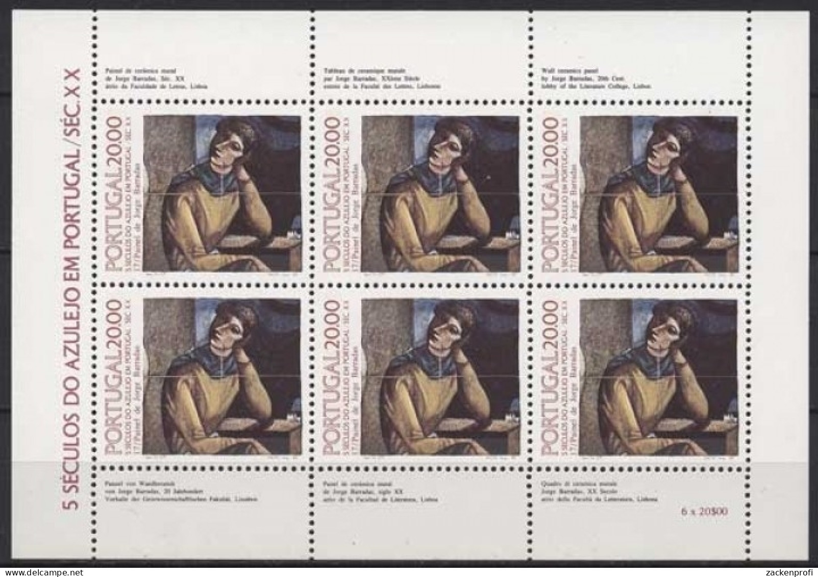 Portugal 1985 500 Jahre Azulejos Kleinbogen 1649 K Postfrisch (C91238) - Blocks & Sheetlets
