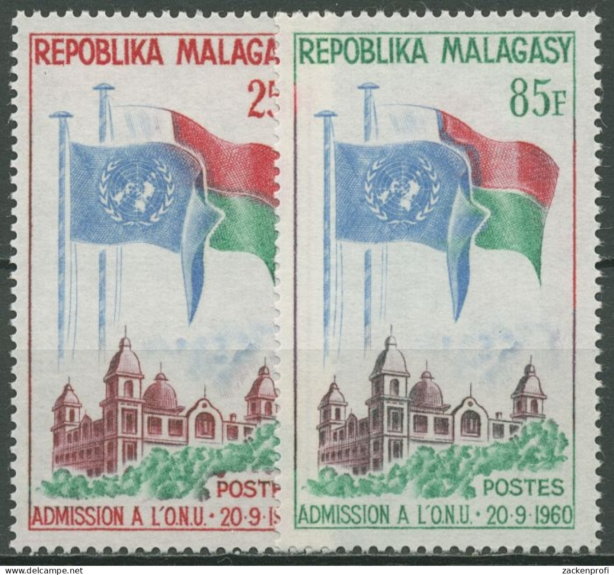 Madagaskar 1962 2. Jahrestag Der Aufnahme In Die UNO 475/76 Postfrisch - Madagaskar (1960-...)
