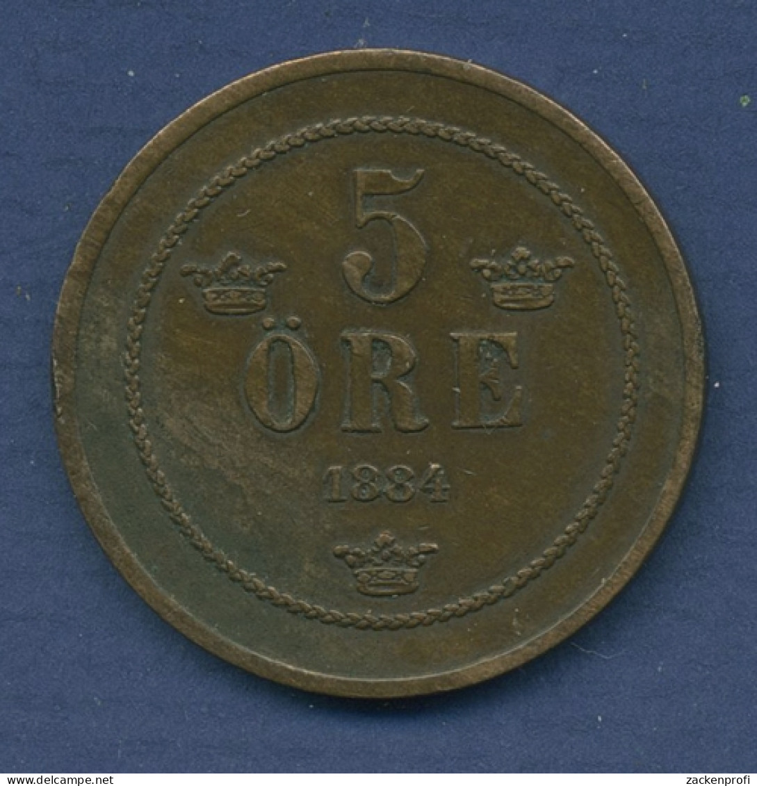 Schweden 5 Öre 1884, Oscar II. Sehr Schön (m2528) - Suède
