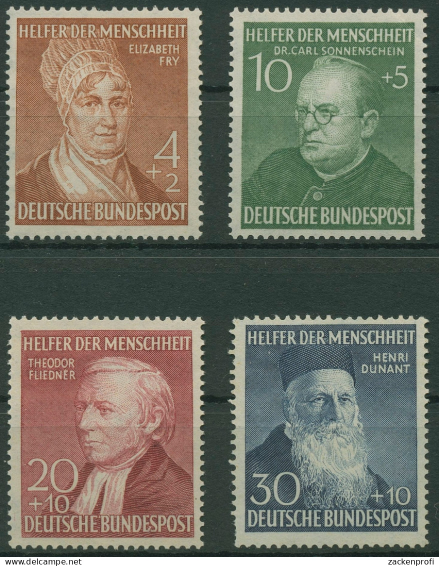 Bund 1952 Wohlfahrt Helfer Der Menschheit 156/59 Postfrisch, Zahnfehler (R19481) - Neufs