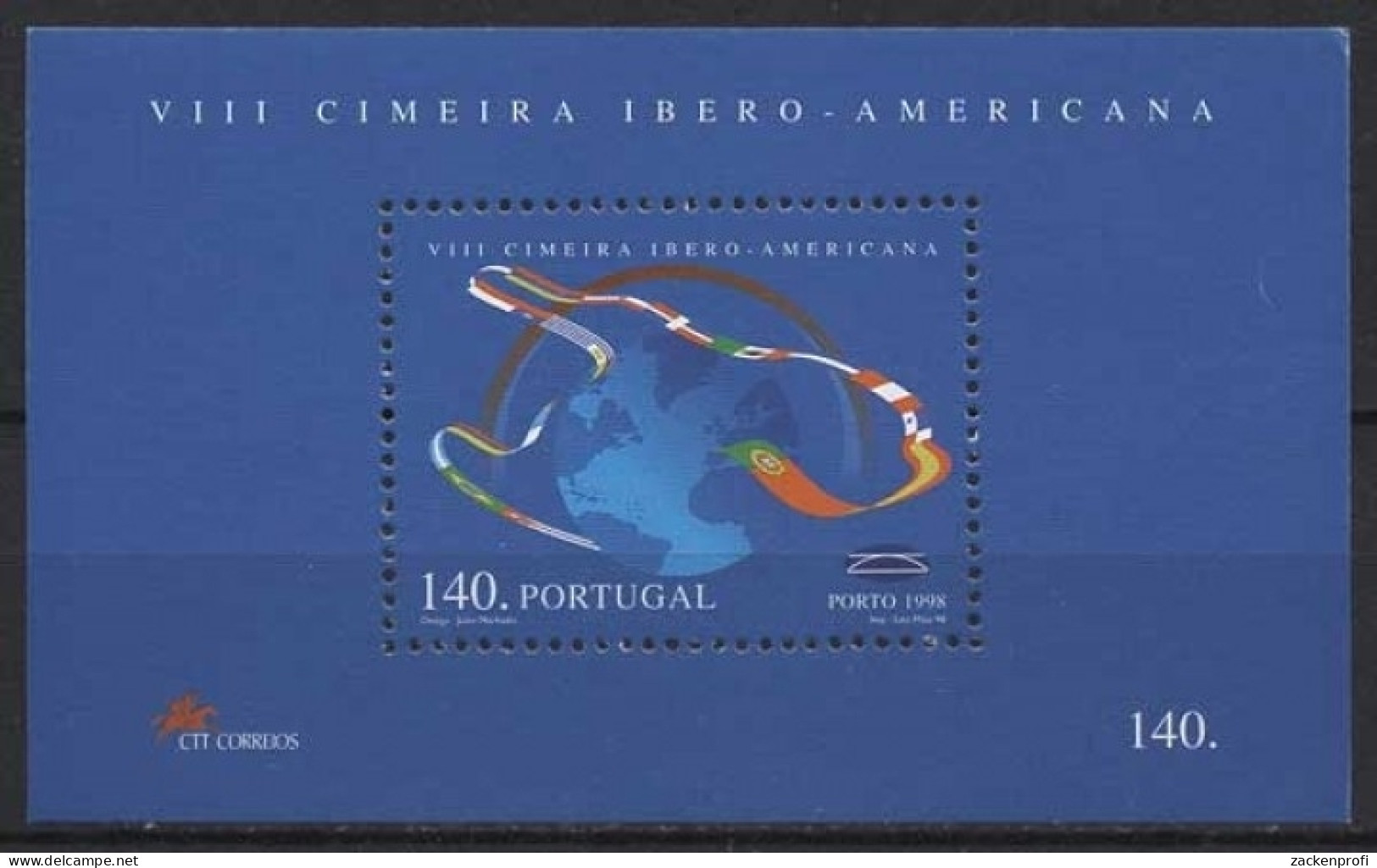 Portugal 1998 Ibero-Amerikanisches Treffen Flaggen Block 143 Postfrisch (C91222) - Blocchi & Foglietti