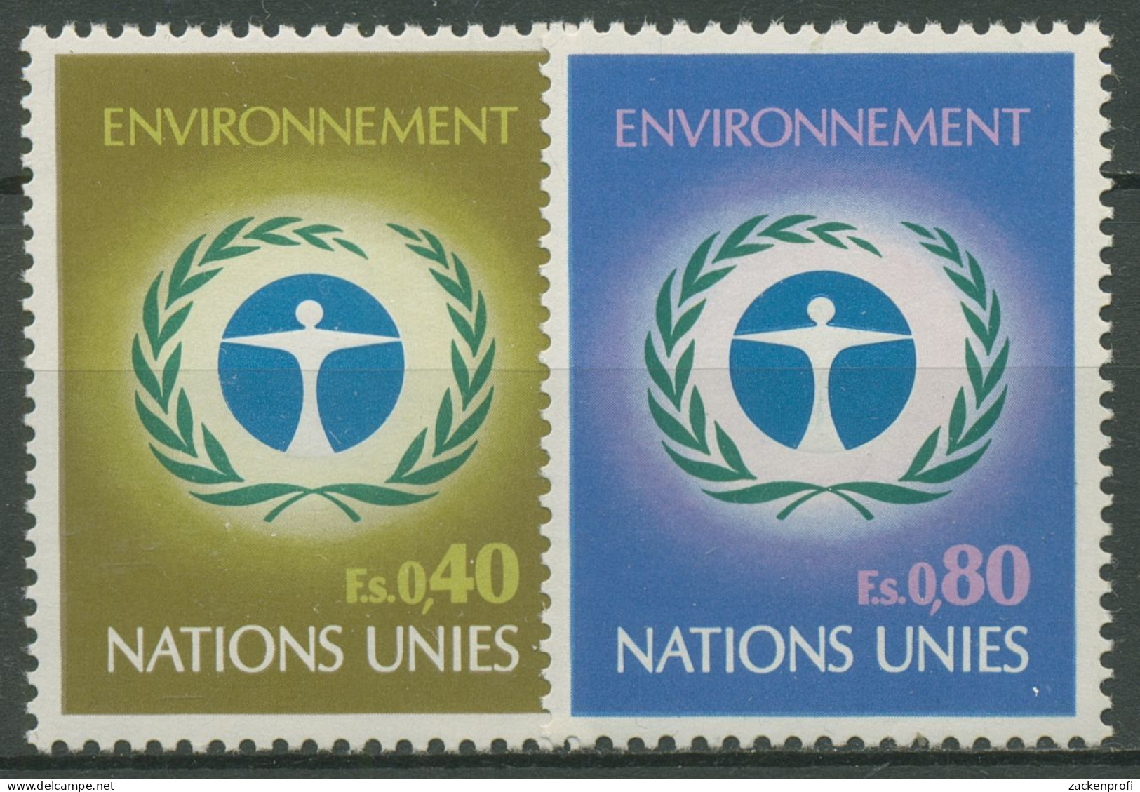 UNO Genf 1972 Umweltschutz-Konferenz Stockholm 25/26 Postfrisch - Ungebraucht