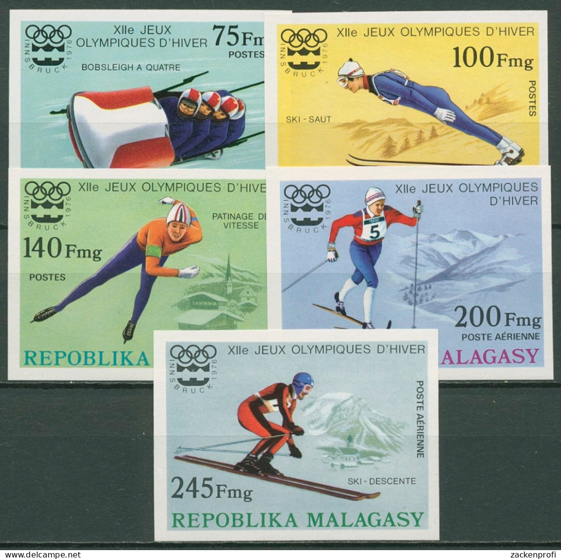 Madagaskar 1975 Olympische Spiele Innsbruck 767/71 B Postfrisch - Madagascar (1960-...)
