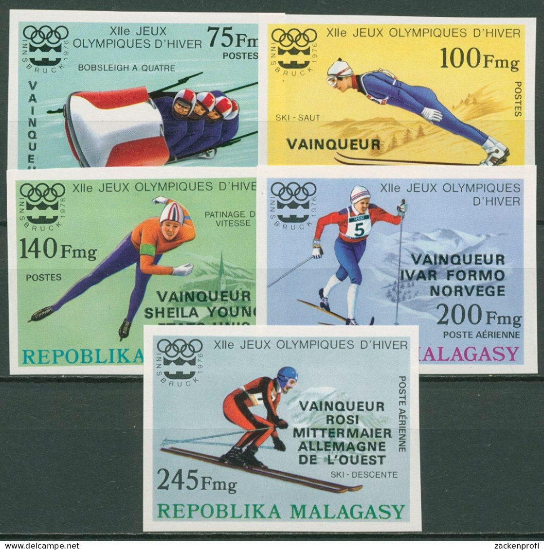 Madagaskar 1976 Gewinner Der Olympischen Spiele Innsbruck 802/06 B Postfrisch - Madagascar (1960-...)