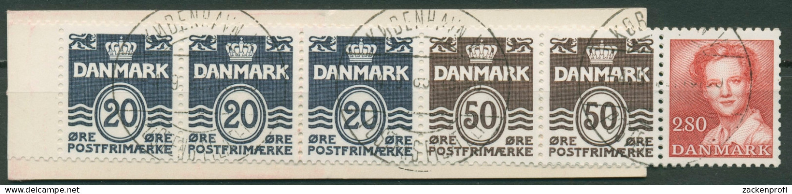 Dänemark 1985 Ziffern/Königin Markenheftchen MH 34 Gestempelt (C96576) - Carnets